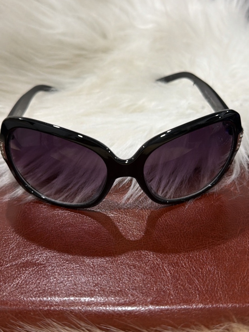 Women's Black Sunglasses with Purple Tinted Lenses